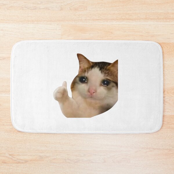Item preview, Crying Cat Thumbs Up Sad Meme Funny designed and sold by SiarheiYur.