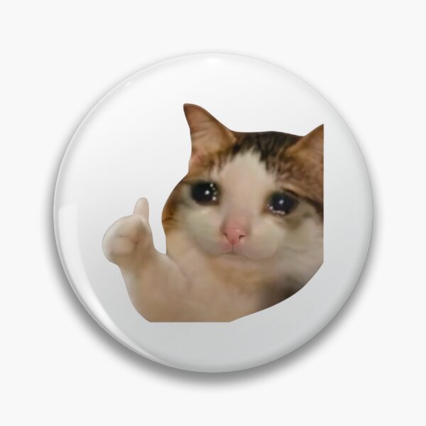 Item preview, Crying Cat Thumbs Up Sad Meme Funny designed and sold by SiarheiYur.