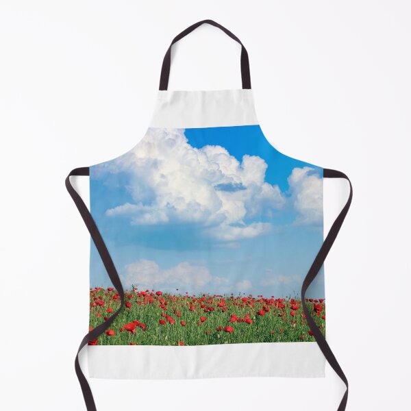Item preview, Poppies flower meadow and blue sky with clouds, countryside landscape, spring season designed and sold by goceris.