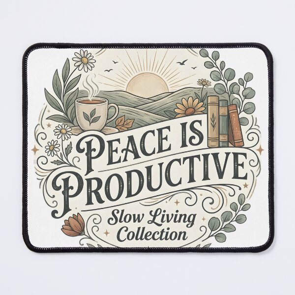 Item preview, Peace Is Productive Shirt, Slow Living Tee, Mindfulness Shirt, Cozy Lifestyle Gift, Introvert Apparel, Calm Mind Tee designed and sold by softmind studio.