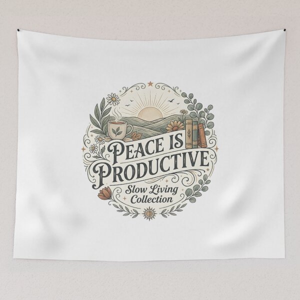 Item preview, Peace Is Productive Shirt, Slow Living Tee, Mindfulness Shirt, Cozy Lifestyle Gift, Introvert Apparel, Calm Mind Tee designed and sold by softmind studio.