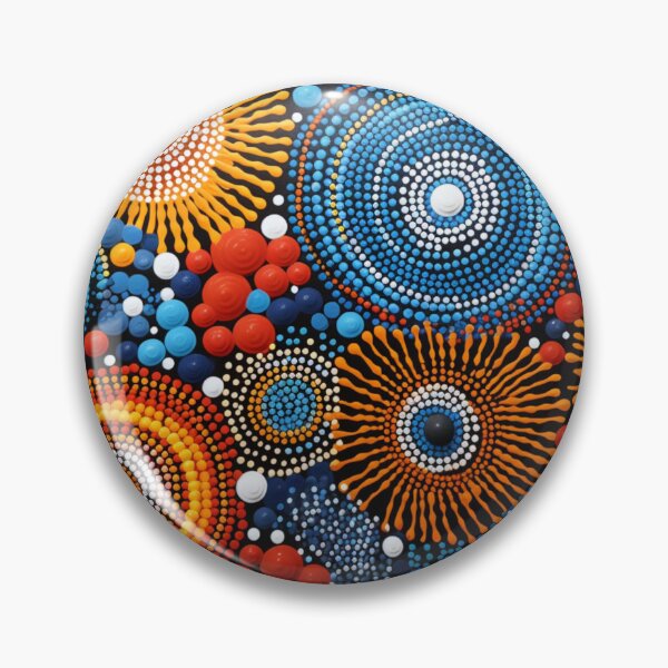 Item preview, Aboriginal Inspired Dot Art - Indigenous Dreamtime Circle Pattern designed and sold by GrinGalore.