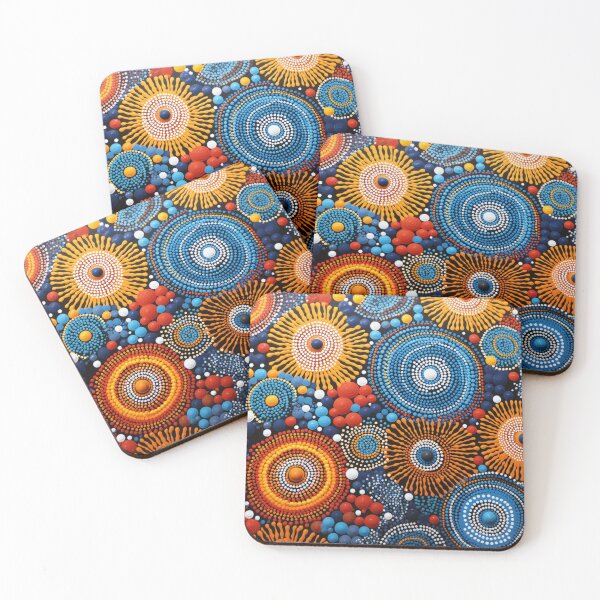 Item preview, Aboriginal Inspired Dot Art - Indigenous Dreamtime Circle Pattern designed and sold by GrinGalore.