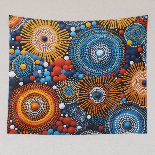 Item preview, Aboriginal Inspired Dot Art - Indigenous Dreamtime Circle Pattern designed and sold by GrinGalore.