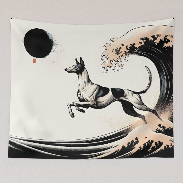 Item preview, Ukiyo-e Suibokuga Greyhounds - Vol. I - Zen Ink Collection - Moon Tide designed and sold by GALOGO – Art for Sighthounds & Animal Welfare.