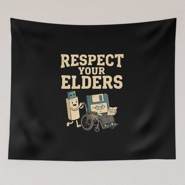 Item preview, Respect Your Elders Funny Retro Tech Floppy Disk USB Drive designed and sold by LunaMagicStudio.