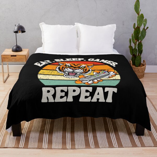 Item preview, Eat. Sleep. Games. Repeat Tiger Design designed and sold by OldSkullDesigns.