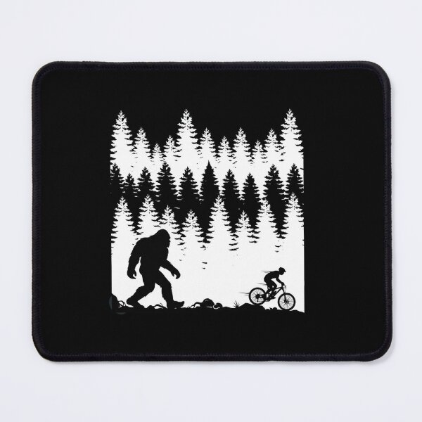 Item preview, Bigfoot Mountain Biker Pine Forest Silhouette Art designed and sold by SiarheiYur.