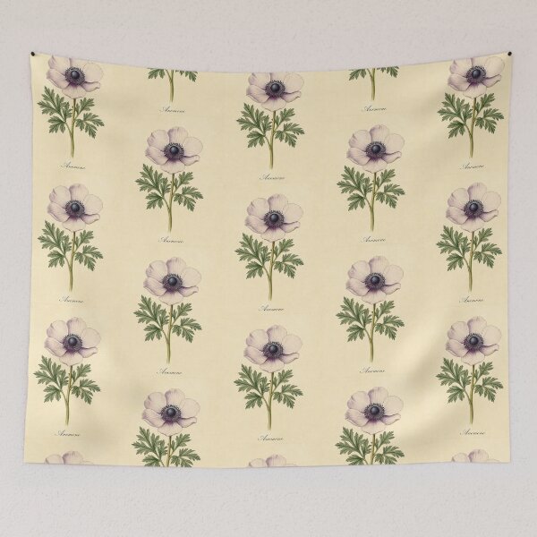 Item preview, Anemone Flower Vintage Botanical Print designed and sold by NuvoraNest.