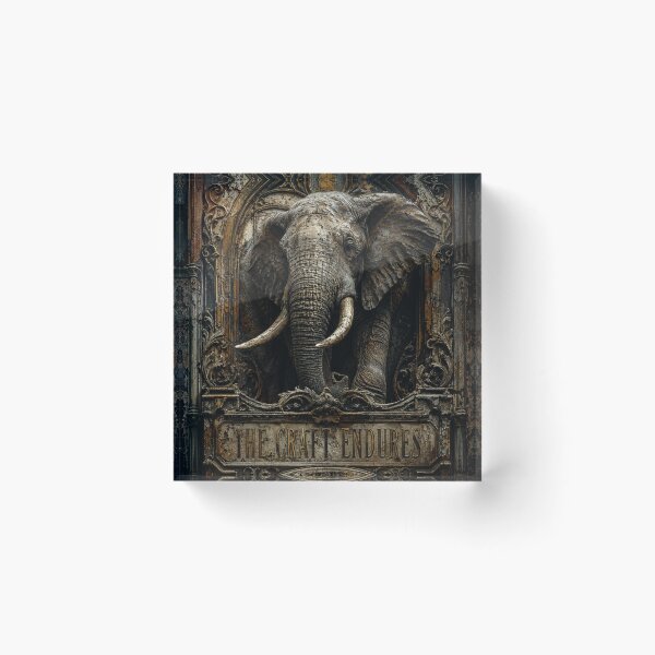 Item preview, Deep Work Engineer The Craft Endures Elephant Stone Relief Industrial Office Art designed and sold by SavannaStrikes.