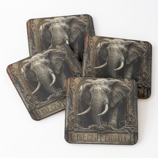 Item preview, Deep Work Engineer The Craft Endures Elephant Stone Relief Industrial Office Art designed and sold by SavannaStrikes.