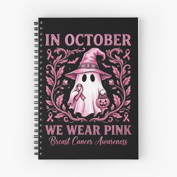 Item preview, In October We Wear Pink Ghost Shirt | Breast Cancer Awareness Halloween | Pink Ribbon Spooky Ghost | Survivor Support Gift designed and sold by MS Pod Studio.