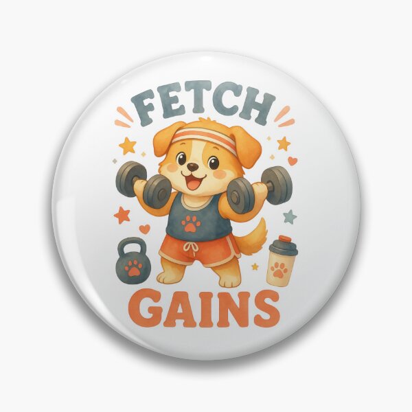 Item preview, Fetch Gains – Cute Kawaii Gym Dog Workout Motivation Design designed and sold by p-frosty-design.