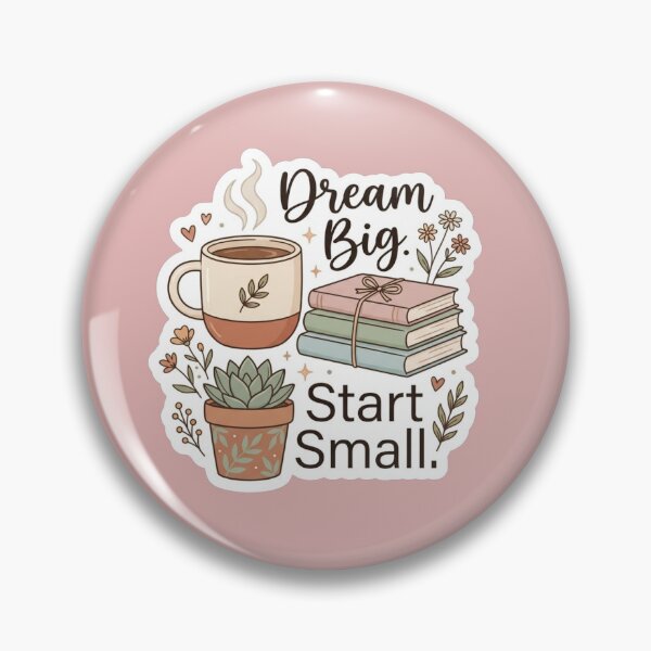 Item preview, Dream Big Start Small Coffee Sticker | Cozy Book Lover Aesthetic designed and sold by MUSA'S.
