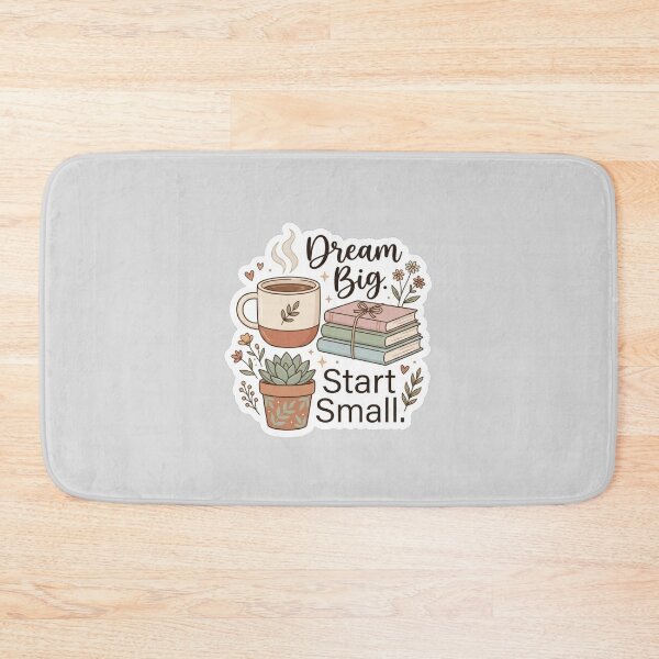 Item preview, Dream Big Start Small Coffee Sticker | Cozy Book Lover Aesthetic designed and sold by MUSA'S.