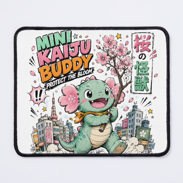 Item preview, Mini Kaiju Buddy – Cute Sakura Monster Streetwear Design designed and sold by BadMary.