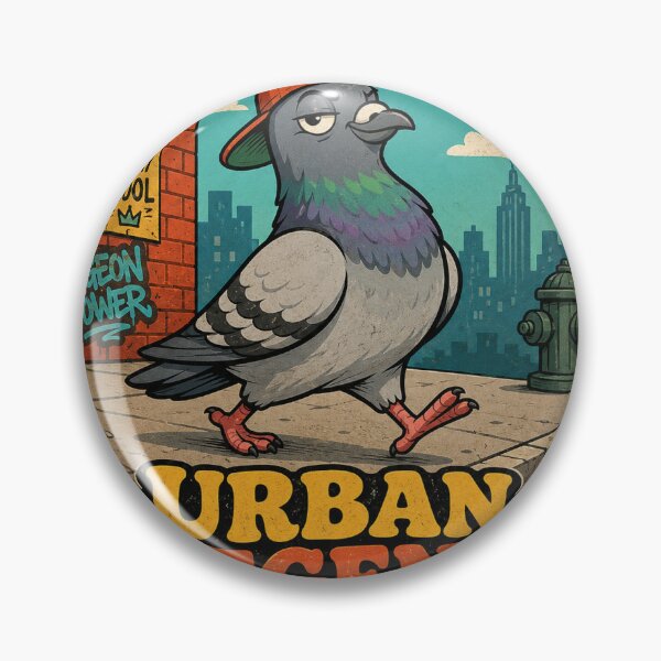 Item preview, Urban Legend Pigeon Funny Vintage Badge Sticker designed and sold by RedRubyBubble.