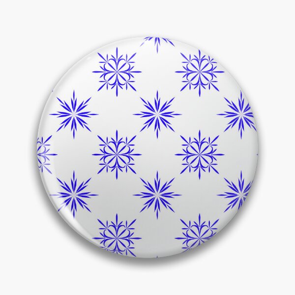 Item preview, Blue Symmetrical Floral and Star Seamless Pattern on White Background for Textile Design designed and sold by Ei-Ei.
