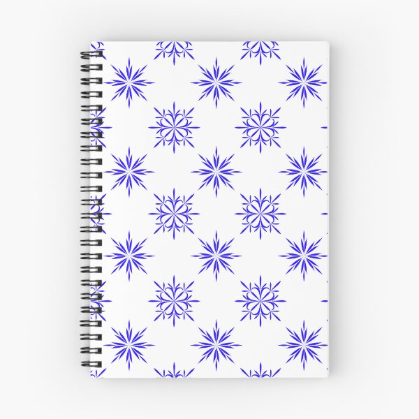 Item preview, Blue Symmetrical Floral and Star Seamless Pattern on White Background for Textile Design designed and sold by Ei-Ei.