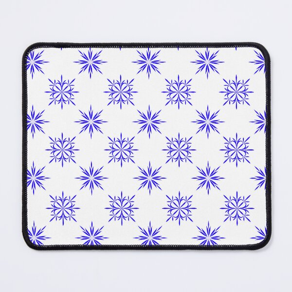 Item preview, Blue Symmetrical Floral and Star Seamless Pattern on White Background for Textile Design designed and sold by Ei-Ei.