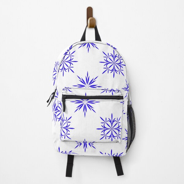 Item preview, Blue Symmetrical Floral and Star Seamless Pattern on White Background for Textile Design designed and sold by Ei-Ei.