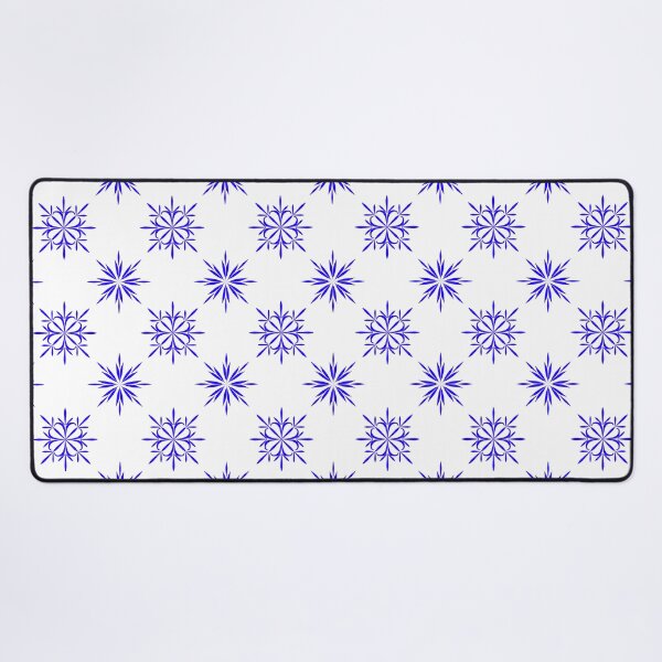 Item preview, Blue Symmetrical Floral and Star Seamless Pattern on White Background for Textile Design designed and sold by Ei-Ei.