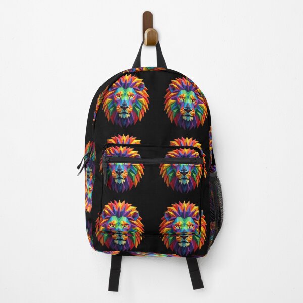 Item preview, Rainbow Low Poly Lion Head Portrait designed and sold by AbderraimArt.
