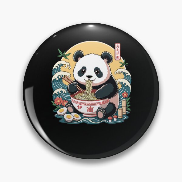 Item preview, Ramen Panda Kawaii Noodles Anime Ocean Waves designed and sold by ShirTomDesigns.