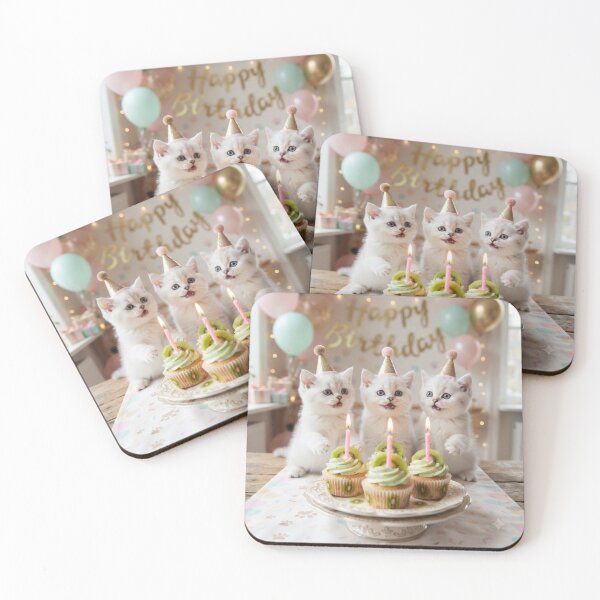 Item preview, Cozy Cat Birthday Party – Three Kittens Celebration designed and sold by Fatomfatom.