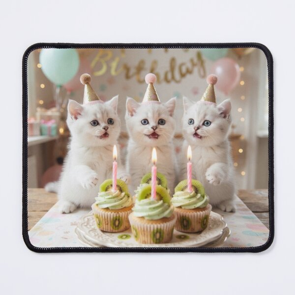 Item preview, Cozy Cat Birthday Party – Three Kittens Celebration designed and sold by Fatomfatom.