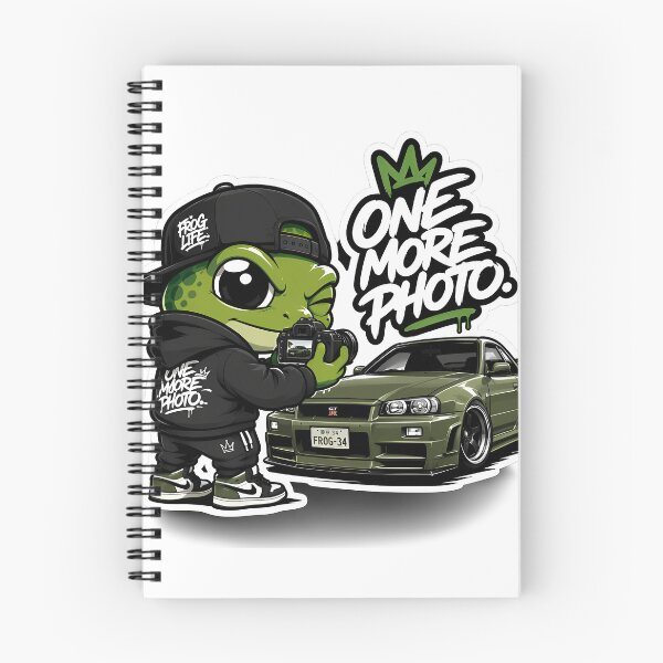 Item preview, One More Photo Frog – Car Enthusiast Streetwear Cartoon Mascot Sticker designed and sold by Aesthicer.