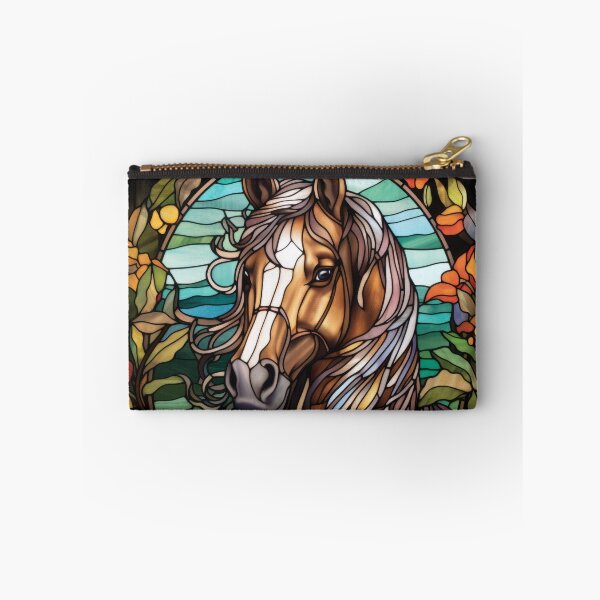 Item preview, Horse Portrait Floral Stained Glass Art designed and sold by pinkal.
