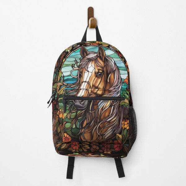Item preview, Horse Portrait Floral Stained Glass Art designed and sold by pinkal.