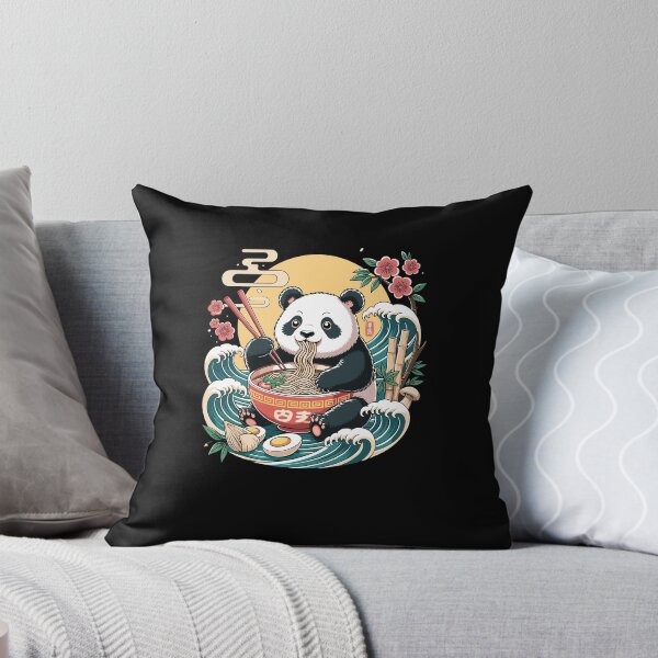 Item preview, Kawaii Panda Ramen Ocean Waves Bowl Japanese designed and sold by ShirTomDesigns.