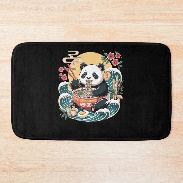 Item preview, Kawaii Panda Ramen Ocean Waves Bowl Japanese designed and sold by ShirTomDesigns.