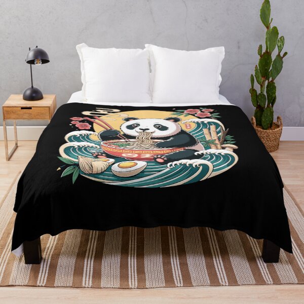 Item preview, Kawaii Panda Ramen Ocean Waves Bowl Japanese designed and sold by ShirTomDesigns.
