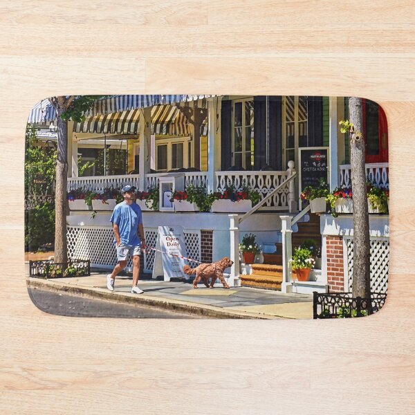 Item preview, Cape May NJ – Man Walking His Goldendoodle designed and sold by Susan Savad.