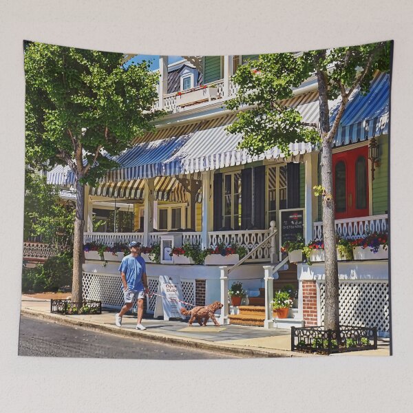 Item preview, Cape May NJ – Man Walking His Goldendoodle designed and sold by Susan Savad.
