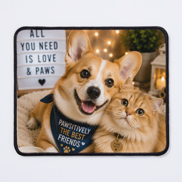 Item preview, Cute Corgi Cat Friendship Portrait designed and sold by BagFactoryUK.