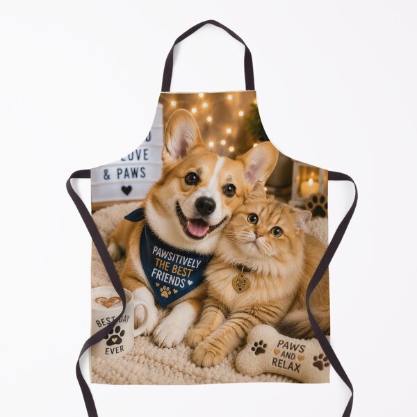 Artikelvorschau, Cute Corgi Cat Friendship Portrait entworfen und verkauft von BagFactoryUK.