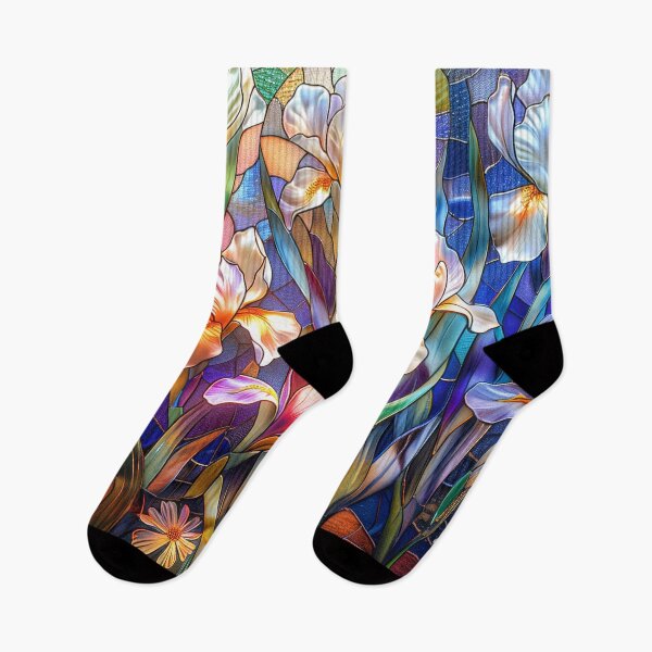 Item preview, Iris Stained Glass Floral Design  designed and sold by MargaretWiktor.
