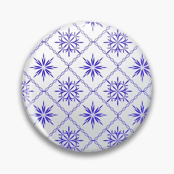 Item preview, Blue Floral Lattice Seamless Geometric Pattern with Decorative Diamond Grid designed and sold by Ei-Ei.