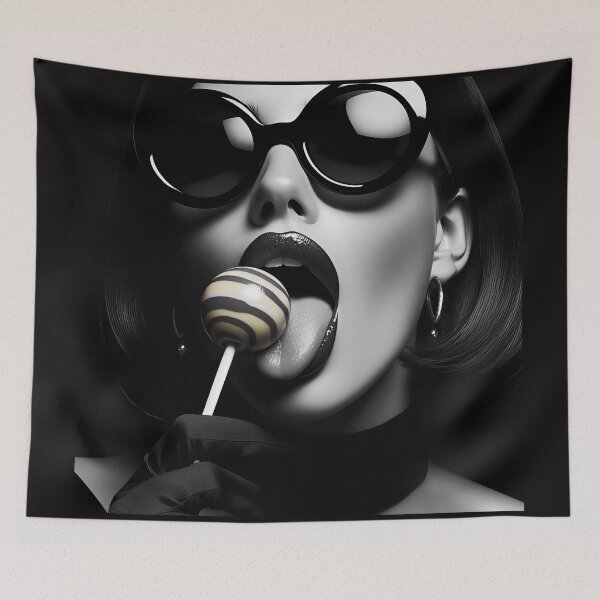 Item preview, Woman Wearing Sunglasses Licking Lollipop designed and sold by Voodoo Store Paranormal Collections.