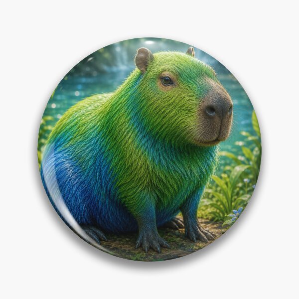 Item preview, Blue & Green Capybara – Cute Fantasy Nature Animal Sticker designed and sold by AstraDrip Studio.