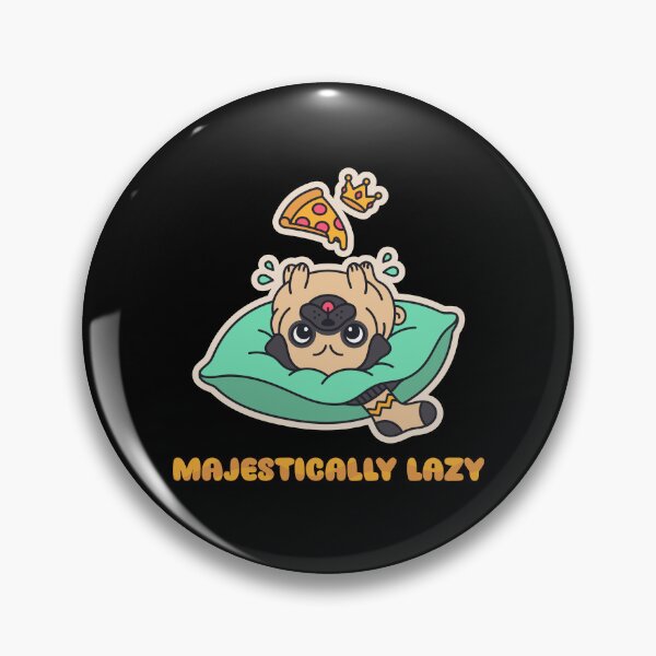 Item preview, Majestically Lazy Crowned Pug - Funny Pizza Couch Dog designed and sold by ZUMERI.