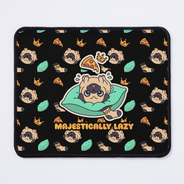 Item preview, Majestically Lazy Crowned Pug - Funny Pizza Couch Dog designed and sold by ZUMERI.