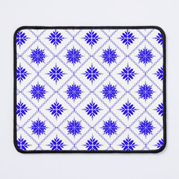 Item preview, Royal Blue Geometric Floral Seamless Pattern with Symmetrical Botanical Motifs designed and sold by Ei-Ei.
