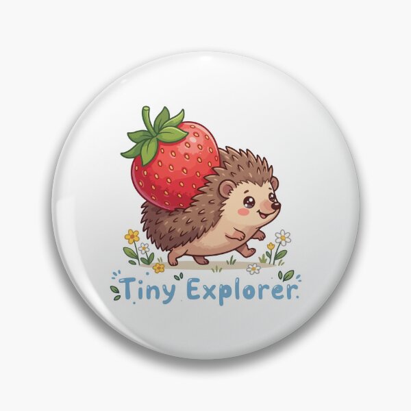Item preview, Tiny Explorer Hedgehog with Strawberry – Cute Whimsical Adventure Art designed and sold by stylishdzign.