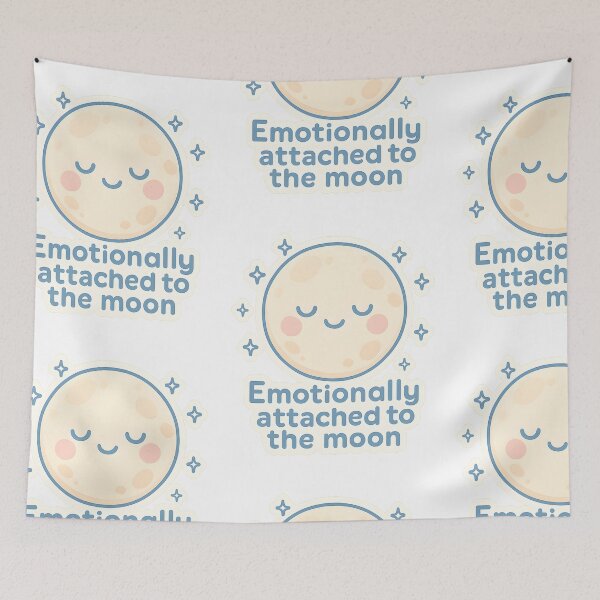 Item preview, Funny Kawaii Moon - Emotionally Attached to the Moon Spiritual Humor designed and sold by MildlyCosmic.