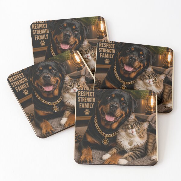 Item preview, Loyal Rottweiler Cat Portrait Design Gift designed and sold by BagFactoryUK.
